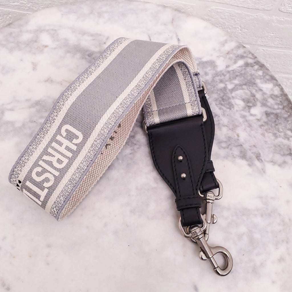 DIOR GREY LOGO PURSE STRAP