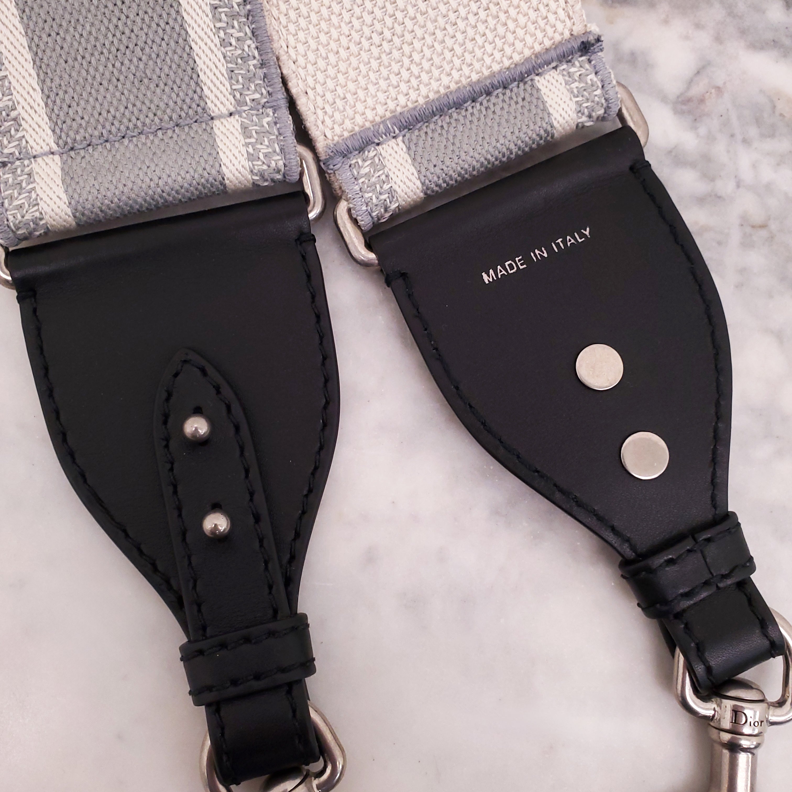 DIOR GREY LOGO PURSE STRAP