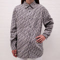 DIOR GREY UNISEX DENIM LOGO BUTTON UP SHIRT - SIZE 39/L
