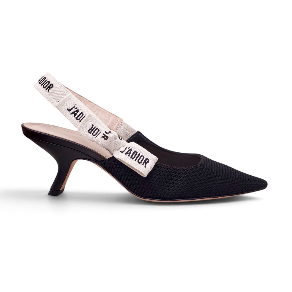 DIOR J'ADIOR BLACK SLINGBACK HEELS - SIZE 35
