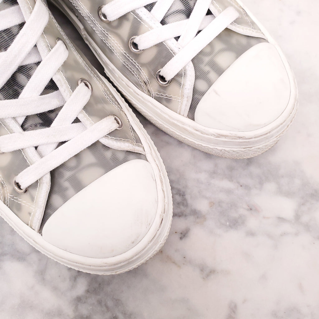 DIOR LOGO HIGHTOP SNEAKERS - SIZE 38
