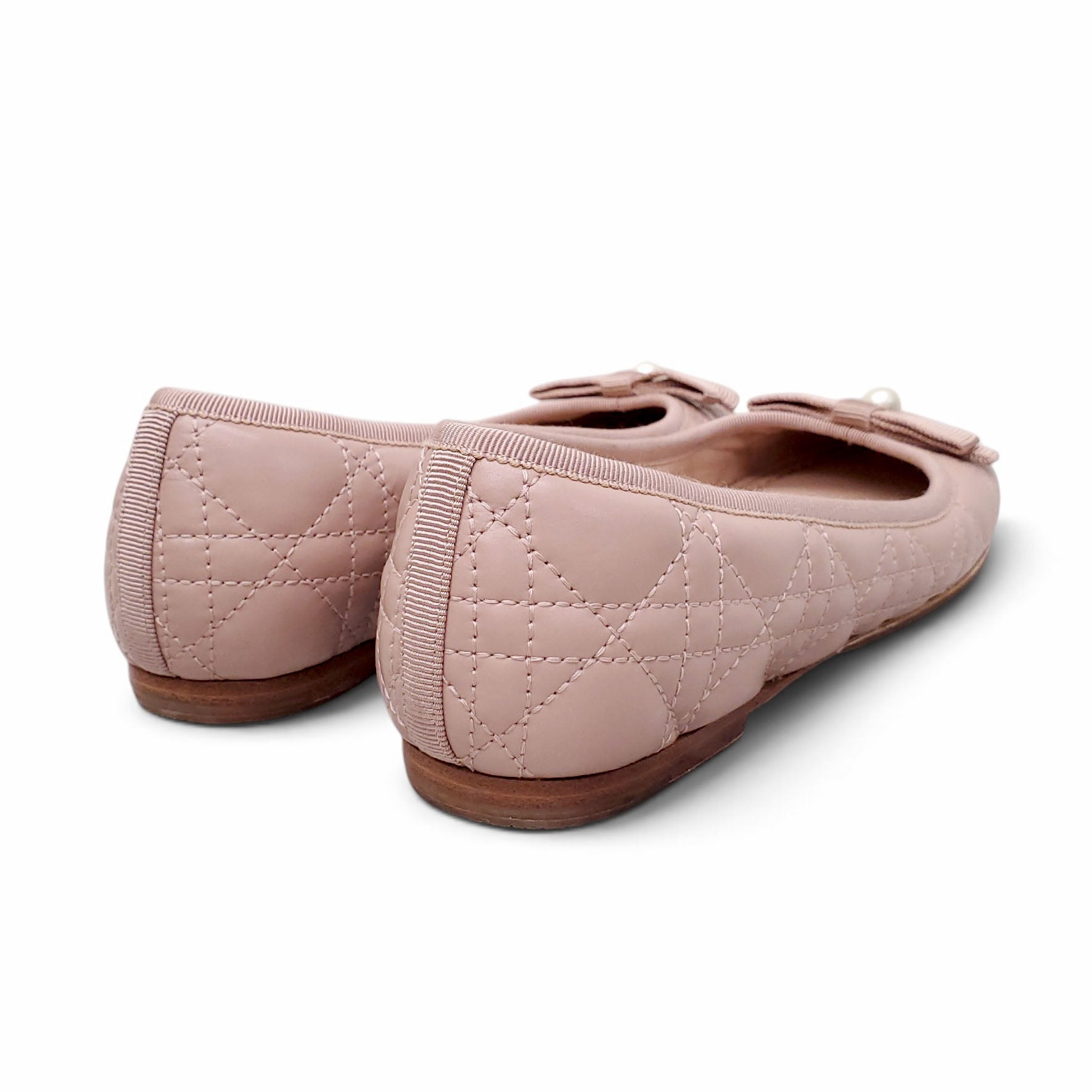 DIOR PINK LEATHER FLATS - SIZE 35