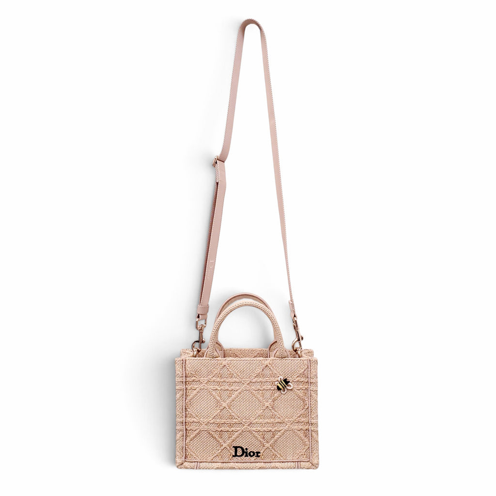 DIOR RAFFIA CANNAGE NATURAL BOOK MINI TOTE