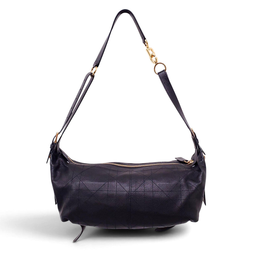 DIOR SMALL D-JOURNEY BLACK LEATHER BAG