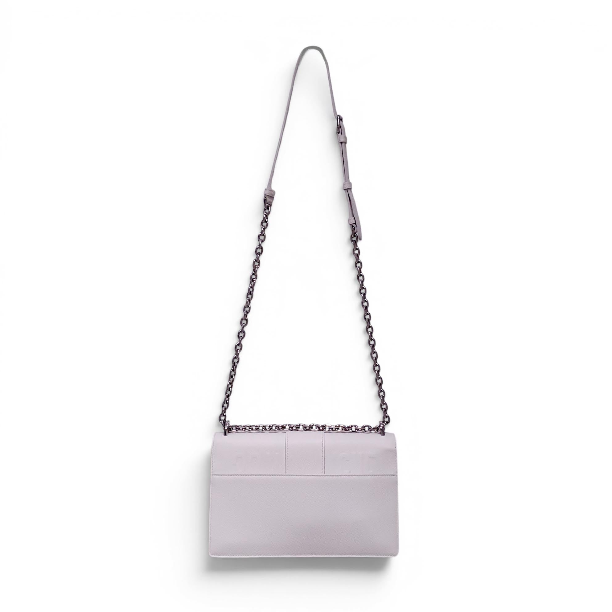 DIOR WHITE SHOULDER BAG WITH SILVER LOGO