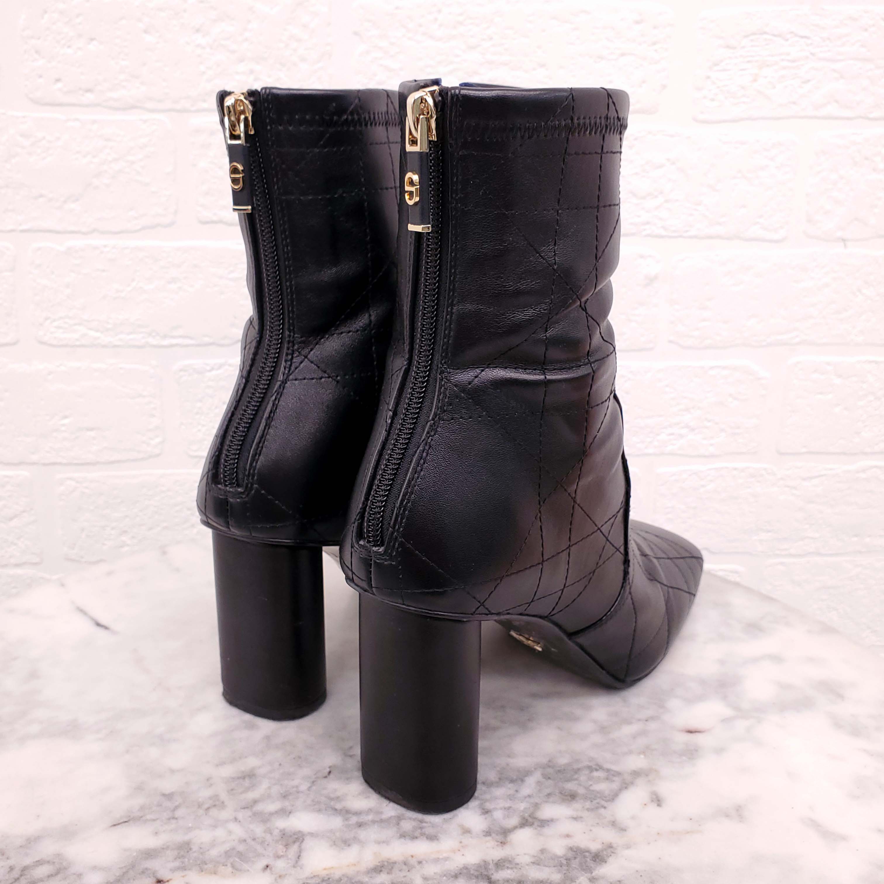 CHRISTIAN DIOR 'LADY DIOR' BLACK BOOTS - SIZE 36.5