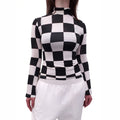 DODO BAR OR BLACK AND WHITE CHECK LONG SLEEVE TOP - SIZE 40