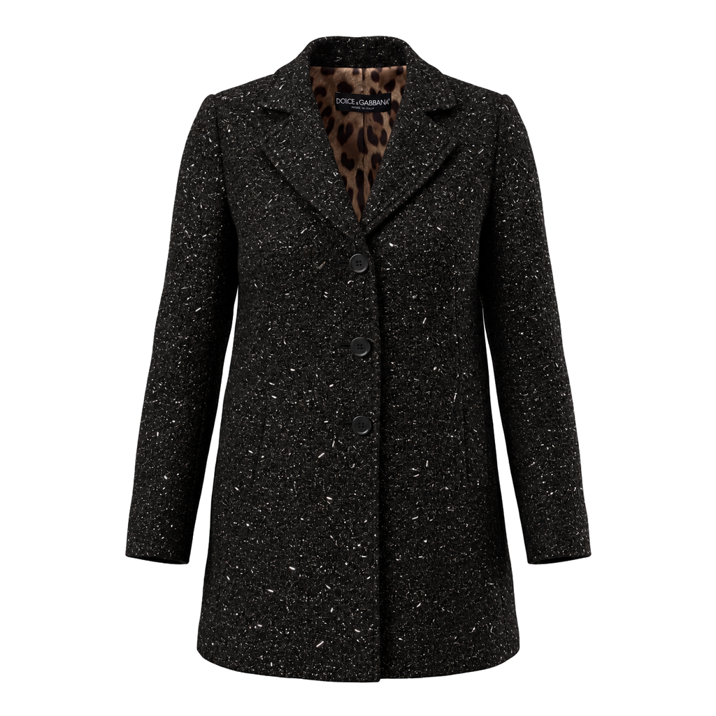 DOLCE & GABBANA BLACK SHIMMER BLAZER JACKET - SIZE 38