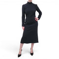 DOLCE & GABBANA BLACK TURTLENECK DRESS - SIZE 44