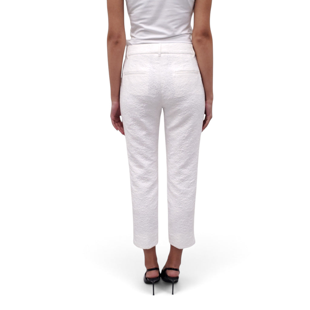 DOLCE & GABBANA CREAM FLORAL EMBOIRDERED TROUSERS - SIZE 40