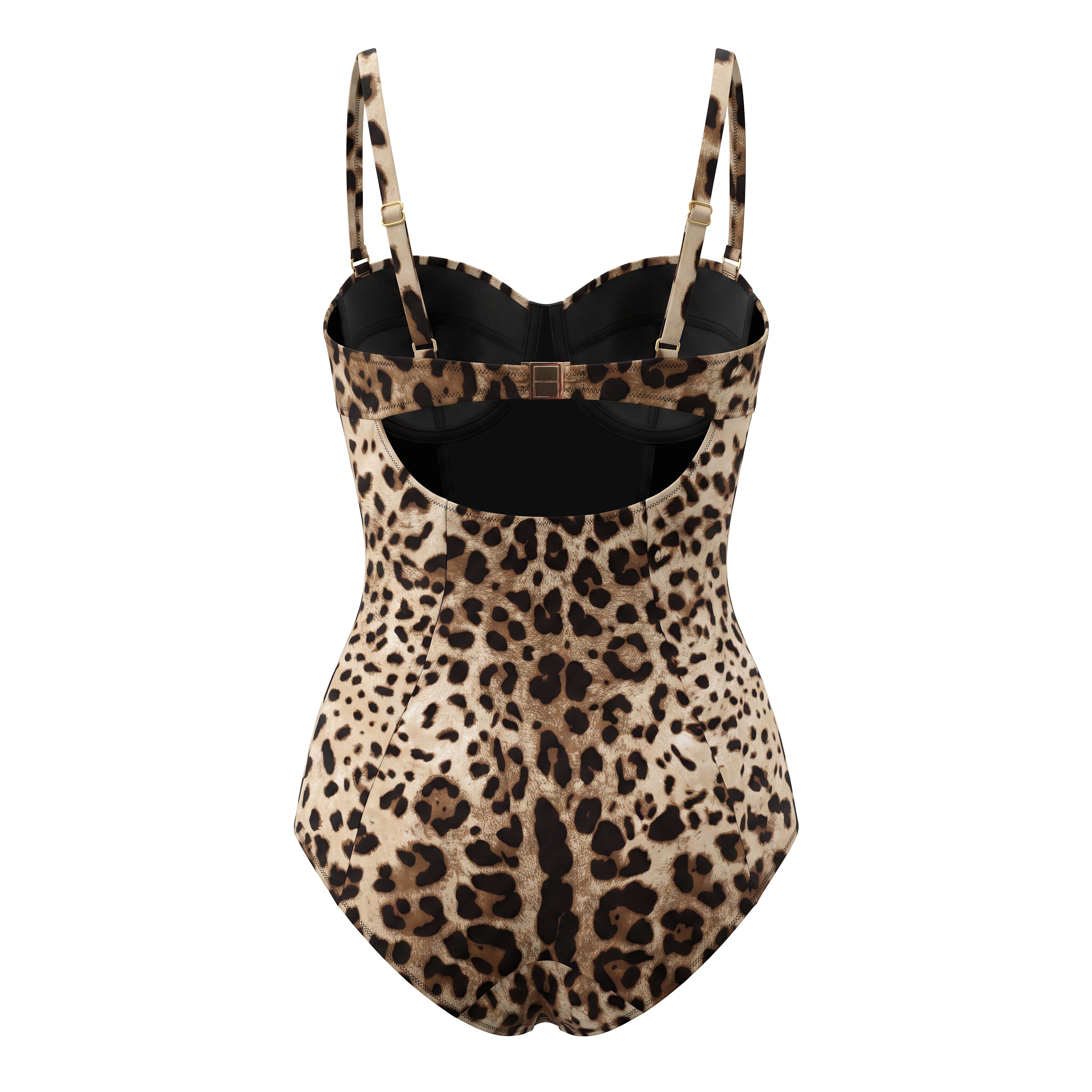 DOLCE & GABBANA CUTOUT LEOPARD PRINTED SWIMSUIT- SIZE 3/M