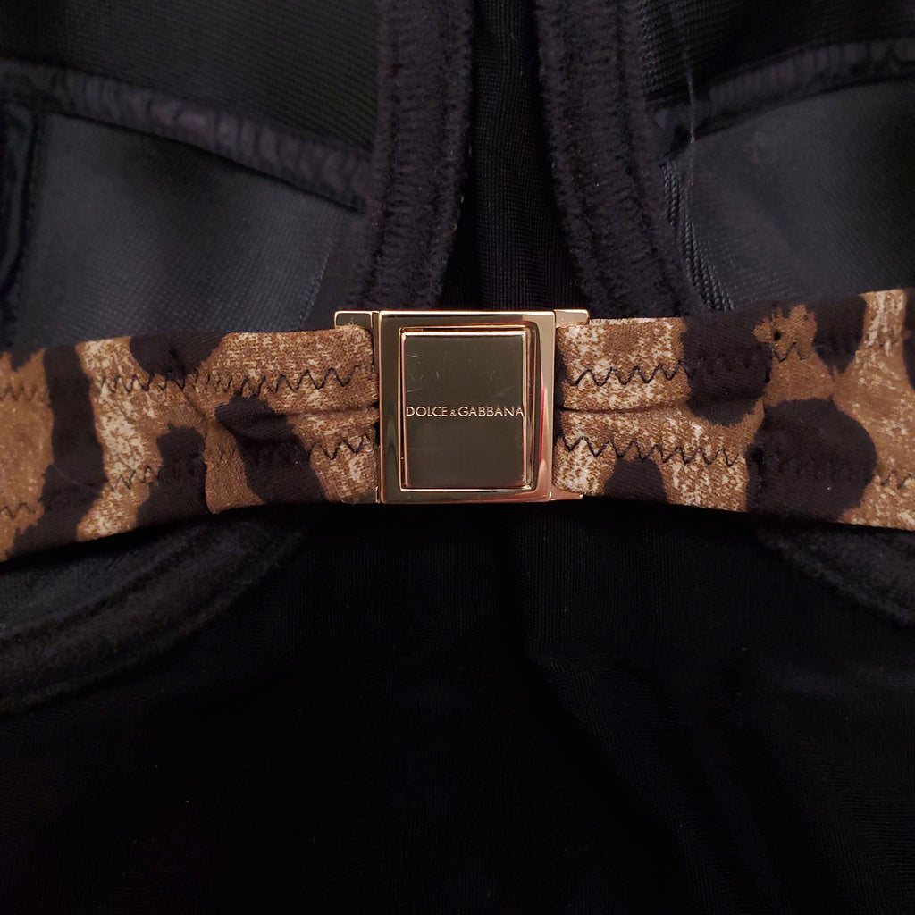 DOLCE & GABBANA CUTOUT LEOPARD PRINTED SWIMSUIT- SIZE 3/M