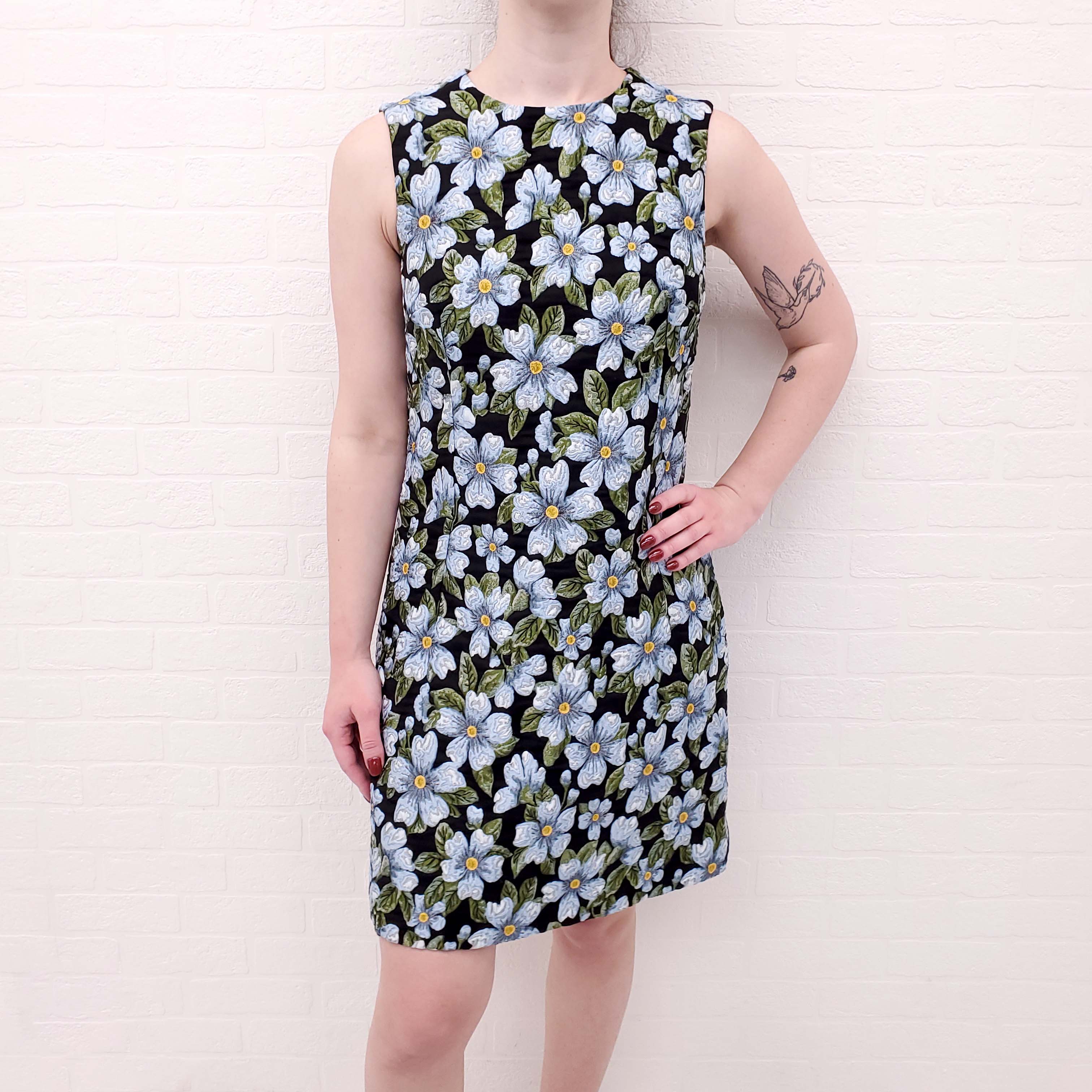 DOLCE & GABBANA FLORAL BROCADE DRESS - SIZE 42