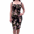 DOLCE & GABBANA FLORAL RUCHED DRESS - SIZE 44
