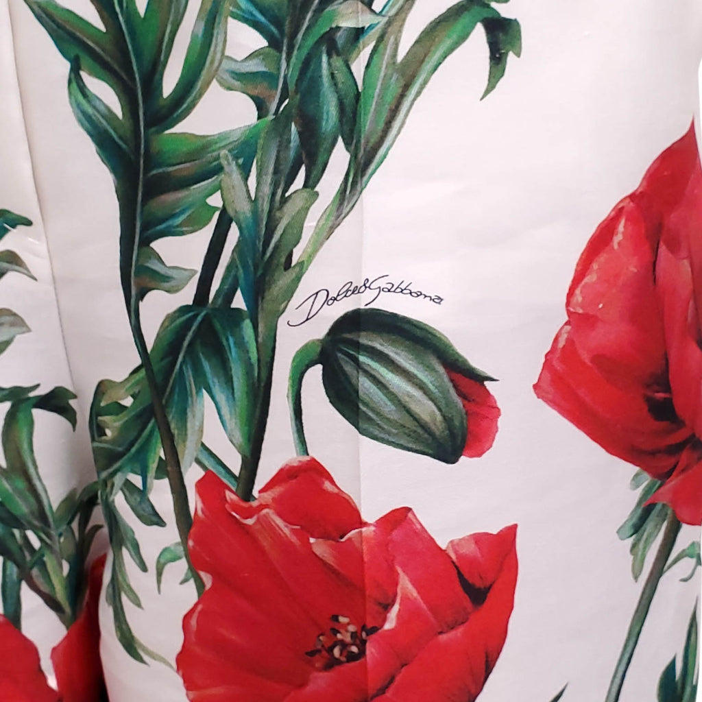 DOLCE & GABBANA FLORAL SILK TROUSERS - SIZE 44 (FIT SMALL), FITS LIKE A 40