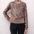 DOLCE & GABBANA GOLD SEQUIN SWEATER - SIZE 42