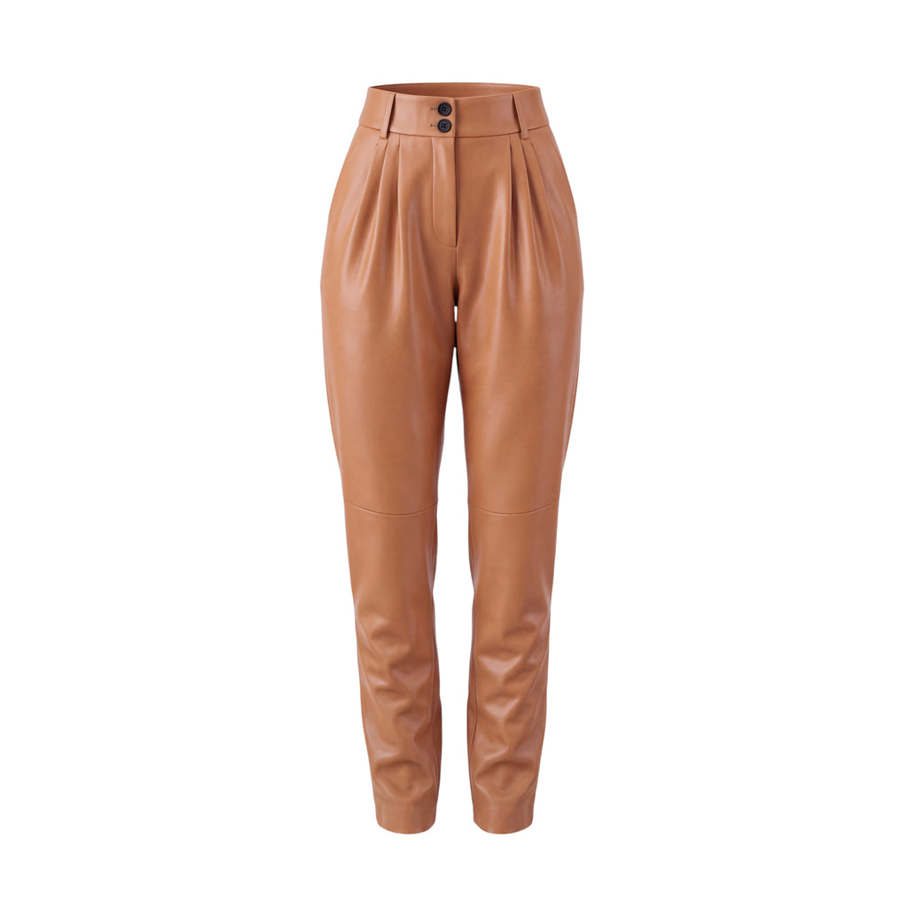 DOLCE & GABBANA LAMBSKIN LEATHER BALLOON TROUSERS - SIZE 42