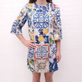 DOLCE & GABBANA LEMON MAJOLICA PRINT DRESS - SIZE 38