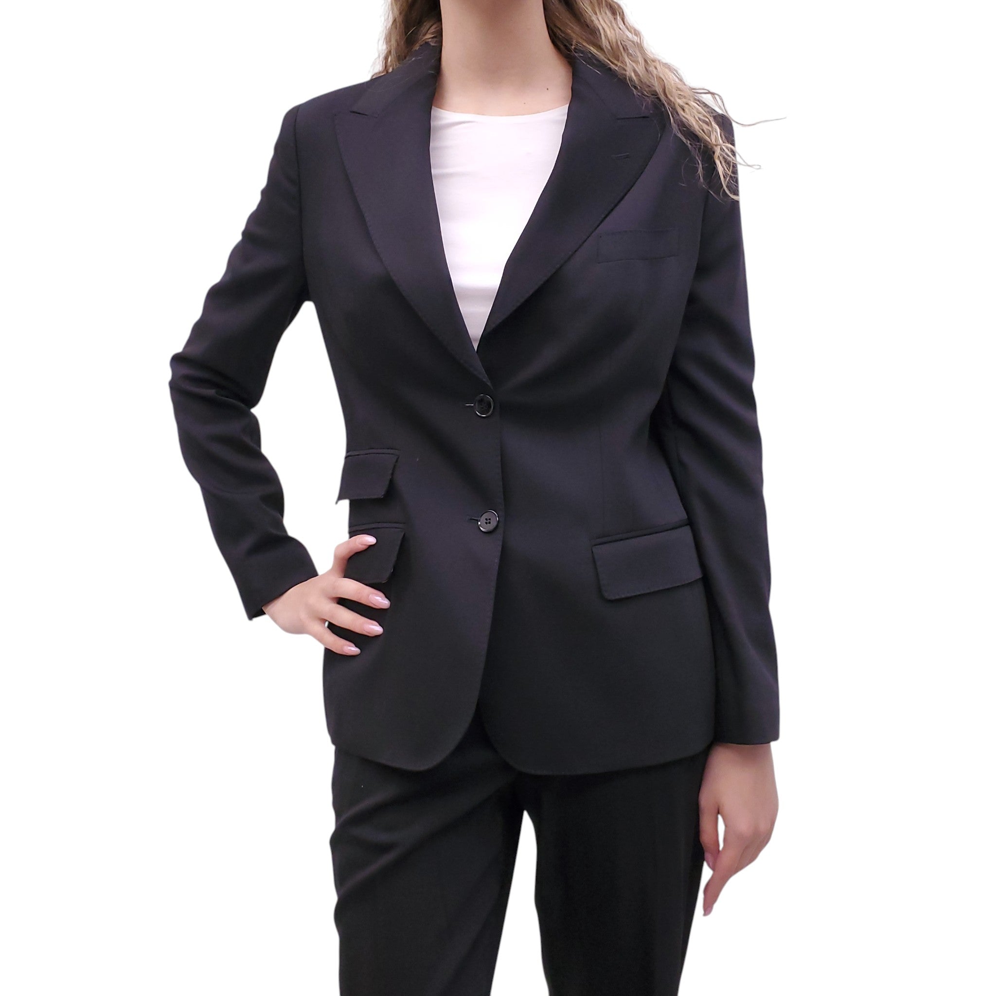 DOLCE & GABBANA LEOPARD-LINED BLACK SUIT - SIZE 46/44