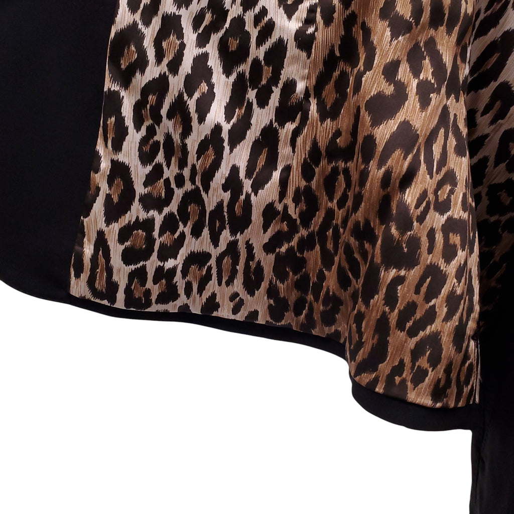 DOLCE & GABBANA LEOPARD-LINED BLACK SUIT - SIZE 46/44
