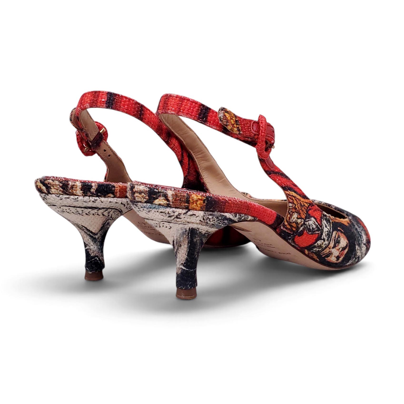 DOLCE & GABBANA PATTERNED KITTEN HEELS - SIZE 40