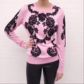 DOLCE & GABBANA PINK SWEATER WITH BLACK LACE - SIZE 44