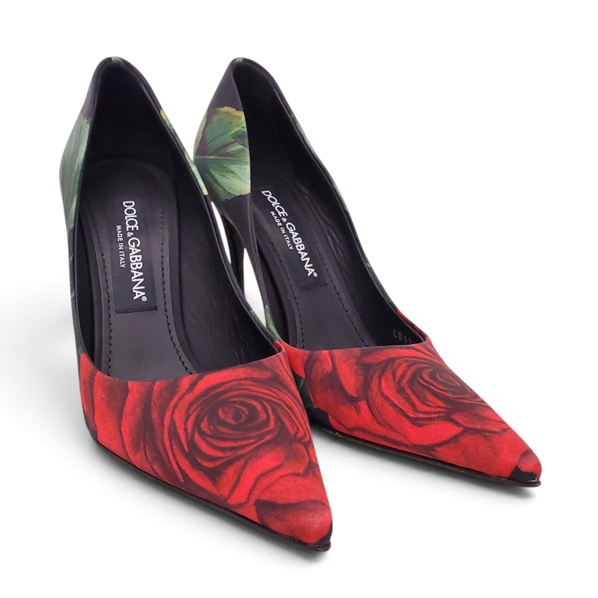 DOLCE & GABBANA ROSE PATTERNED HEELS - SIZE 38