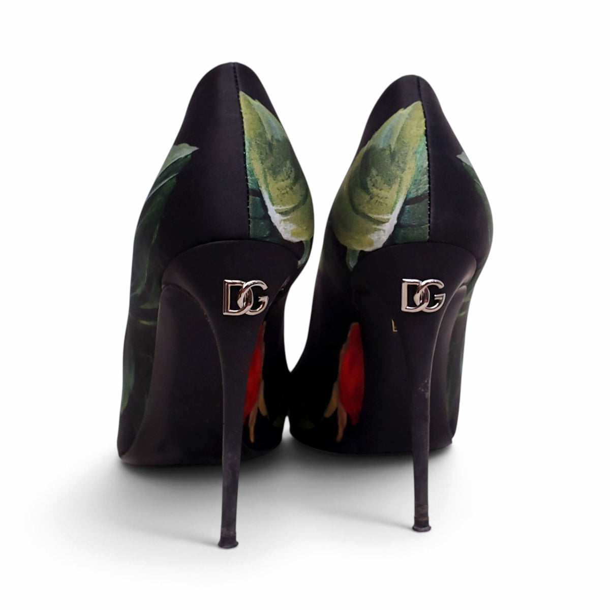 DOLCE & GABBANA ROSE PATTERNED HEELS - SIZE 38
