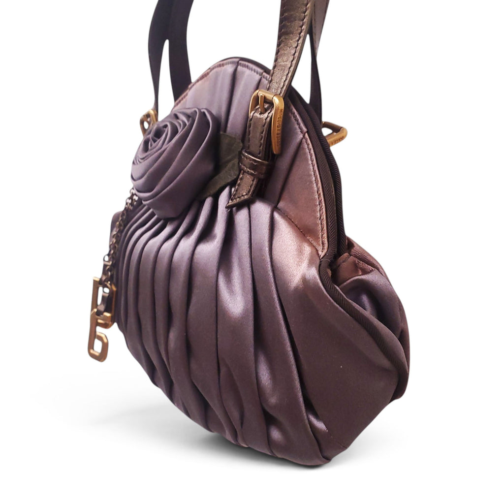 DOLCE & GABBANA SILK HANDBAG WITH DG LOGO