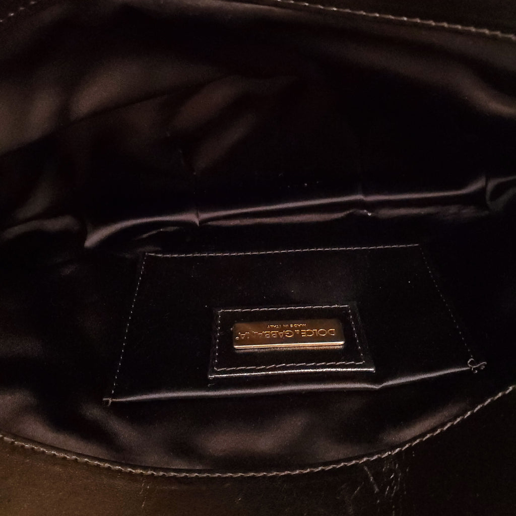 DOLCE & GABBANA SILK HANDBAG WITH DG LOGO