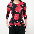 DOLCE & GABBANA SILK SICILY BAG PRINT BLOUSE - SIZE 38