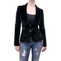 DOLCE & GABBANA VELVET LOGO BLAZER WITH LEOPARD INTERIOR - SIZE 38