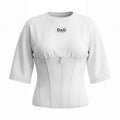 DOLCE & GABBANA WHITE CREW NECK SHORT SLEEVE CORSET TOP - SIZE 46