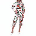 DOLCE & GABBANA WHITE FLORAL COTTON JUMPSUIT - SIZE 36