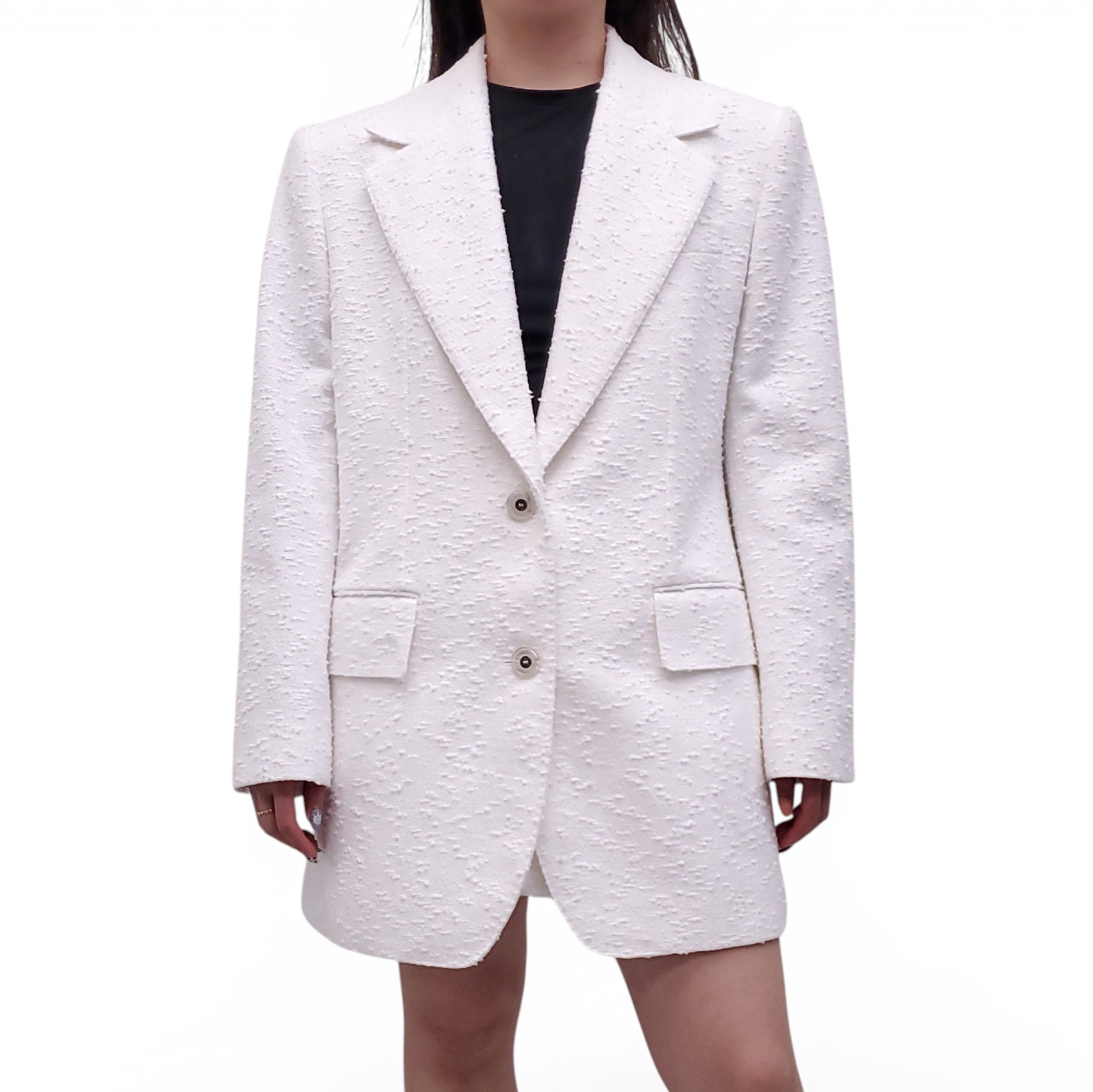 DOLCE & GABBANA WHITE TWEED 2-PIECE SKIRT SUIT - SIZE 42/44