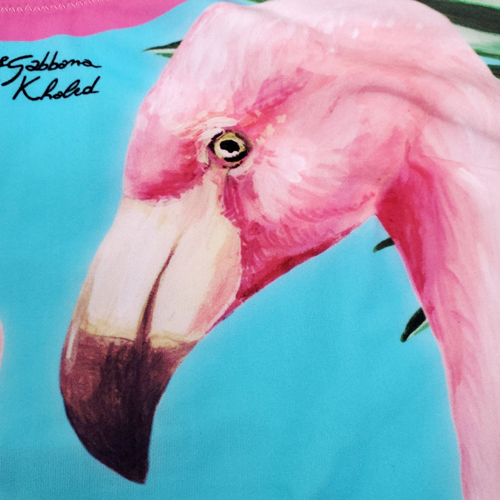 DOLCE & GABBANA X DJ KHALED FLAMINGO ONE-PIECE SWIMSUIT - SIZE 3/M