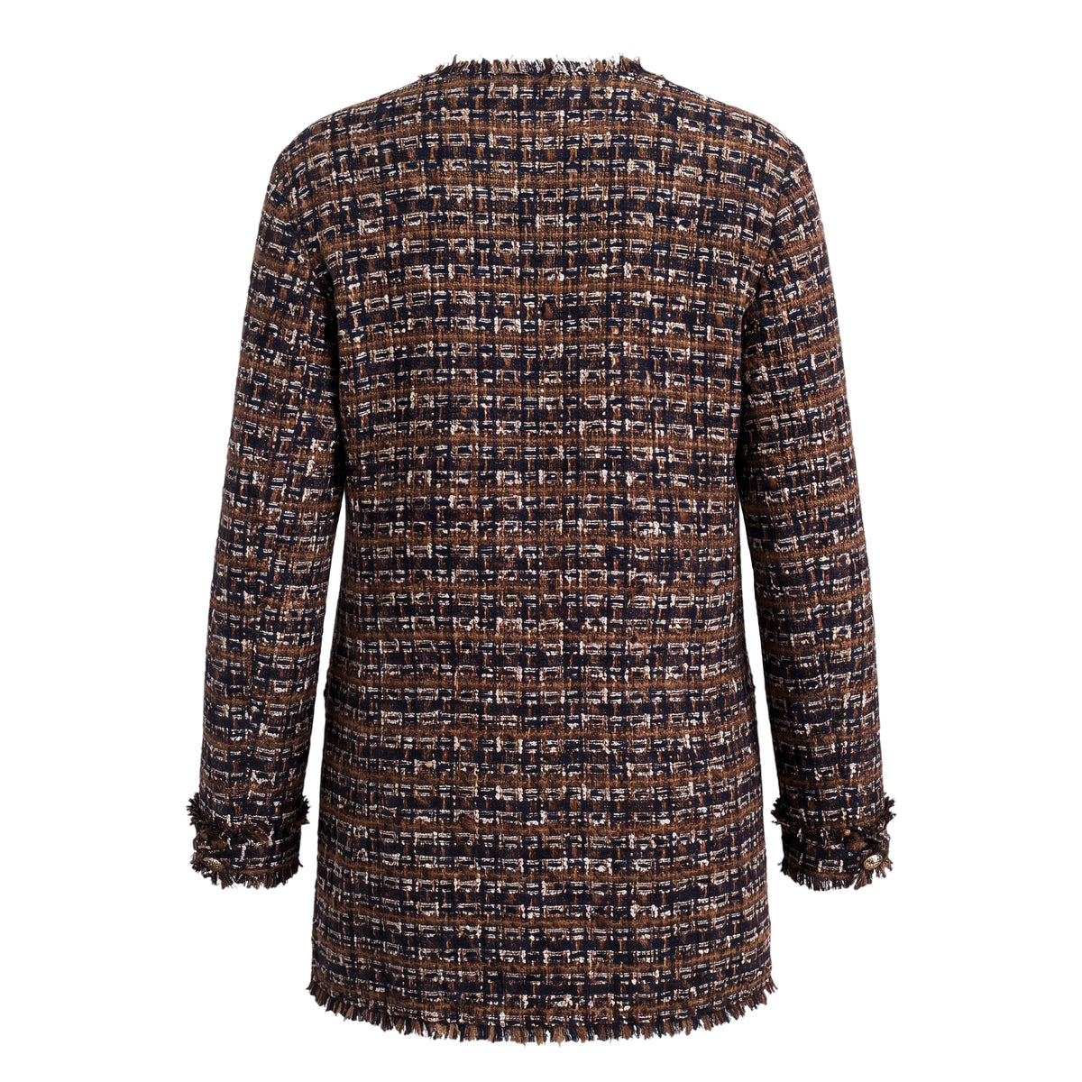 DOLCE & GABBBANA BROWN TWEED COAT - SIZE 48