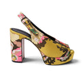 DRIES VAN NOTEN FLORAL YELLOW SLINGBACK HEELS - SIZE 40