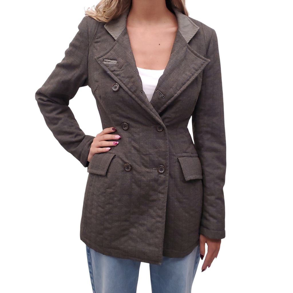 DRIES VAN NOTEN KHAKI PLAID JACKET - SIZE 36