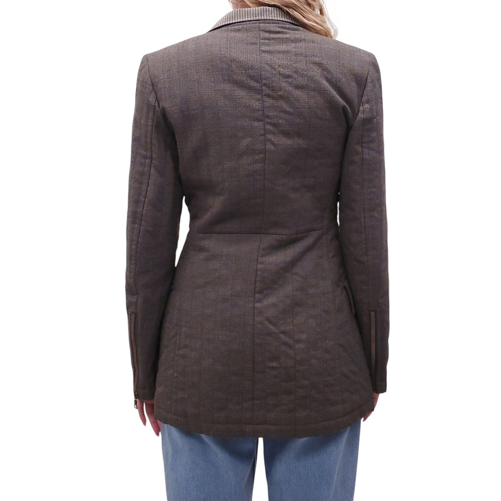 DRIES VAN NOTEN KHAKI PLAID JACKET - SIZE 36