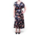 DRIES VAN NOTEN NAVY FLORAL PATTERNED DRESS - SIZE 40