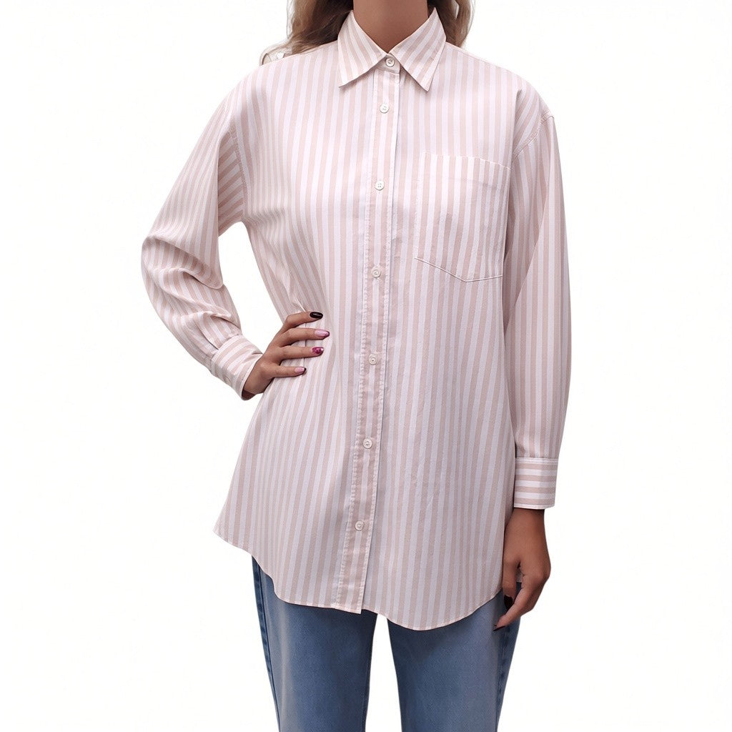 DRIES VAN NOTEN STRIPED OVERSIZED BLOUSE - SIZE XS (FITS M)