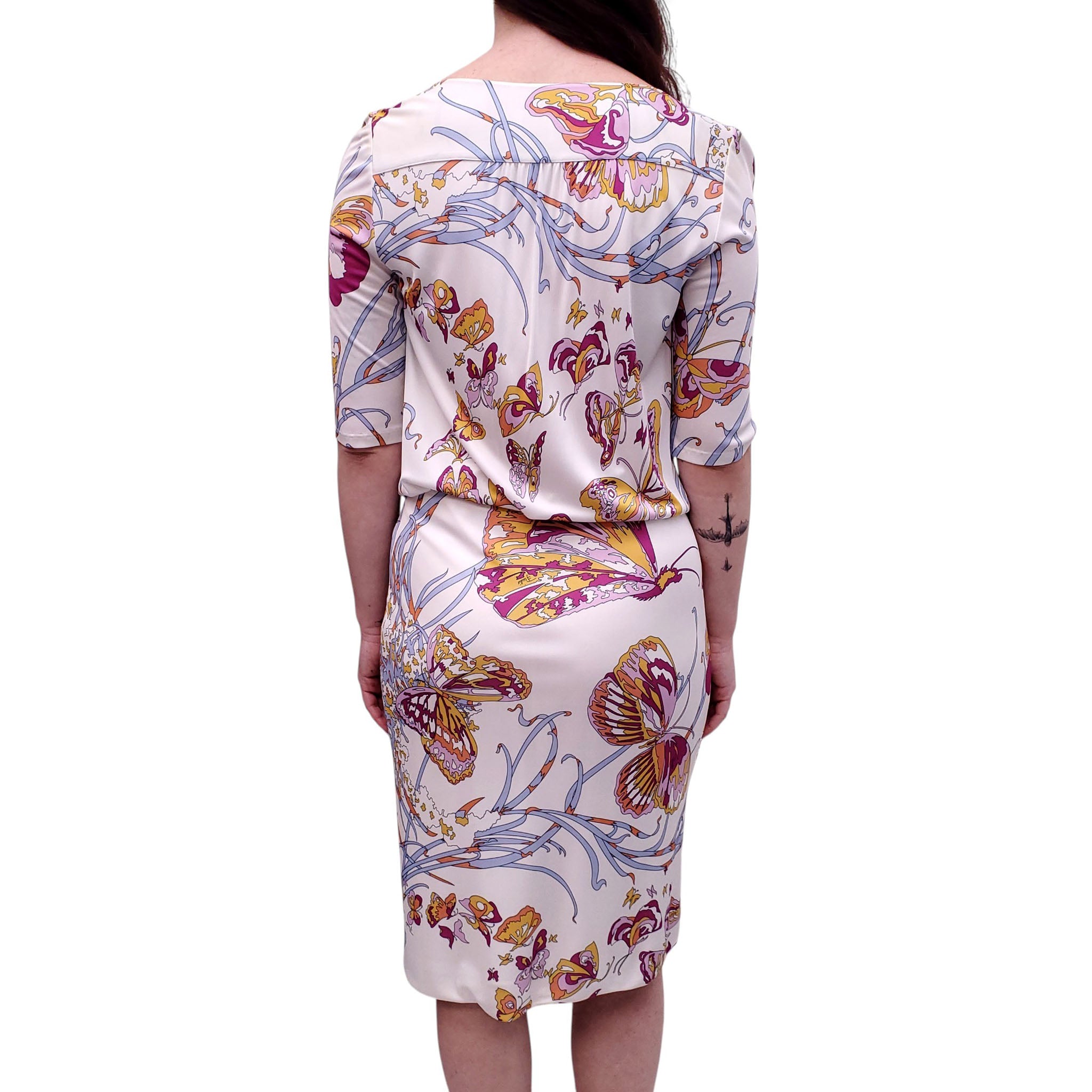 EMILIO PUCCI BUTTERFLY PATTERNED DRESS - SIZE 10