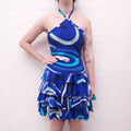 EMILIO PUCCI HALTER DRESS WITH RUFFLED LAYERS - SIZE 8