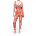 EMILIO PUCCI ORANGE PATTERNED JUMPSUIT - SIZE S