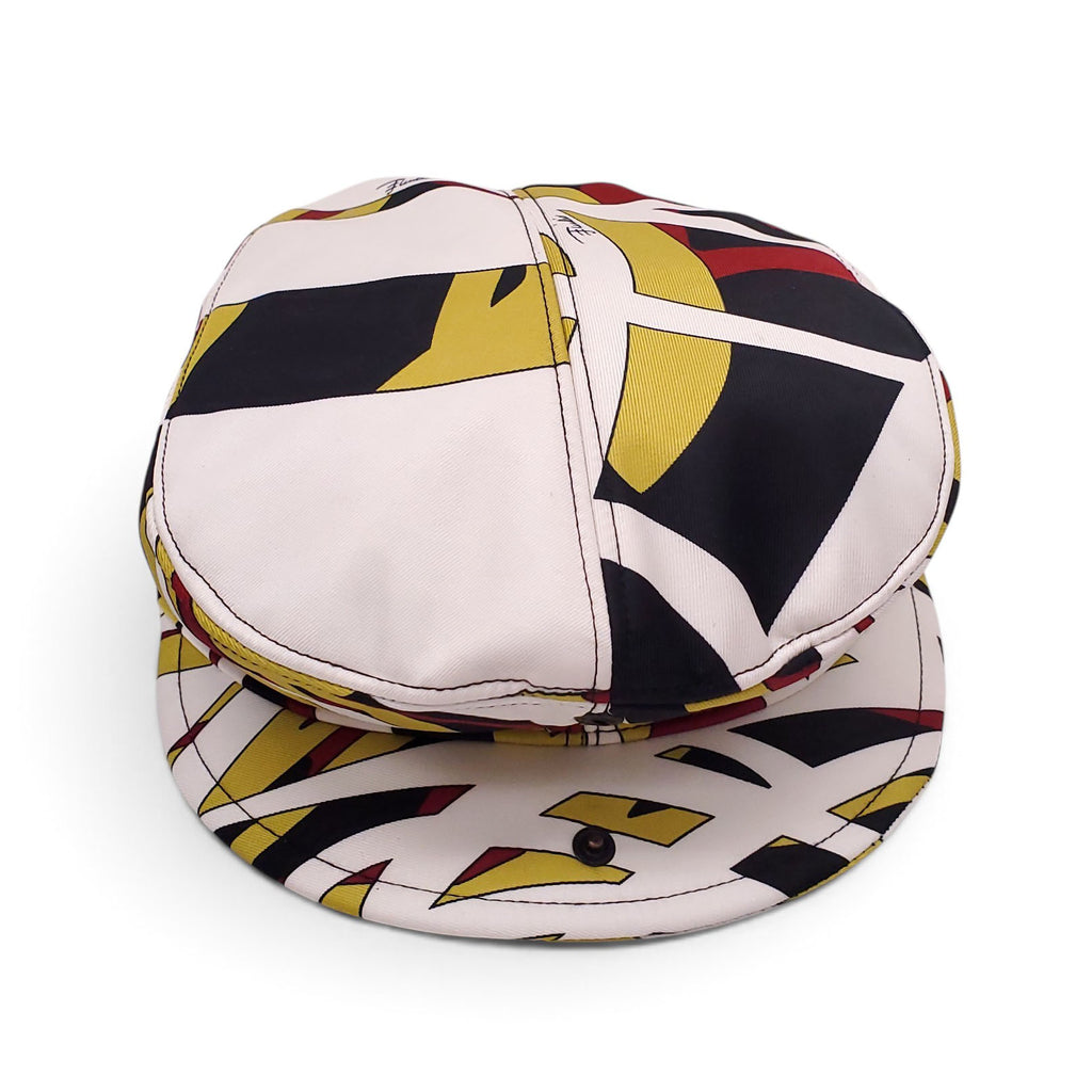 EMILIO PUCCI PATTERNED FLAT CAP NEWSBOY HAT - SIZE 1