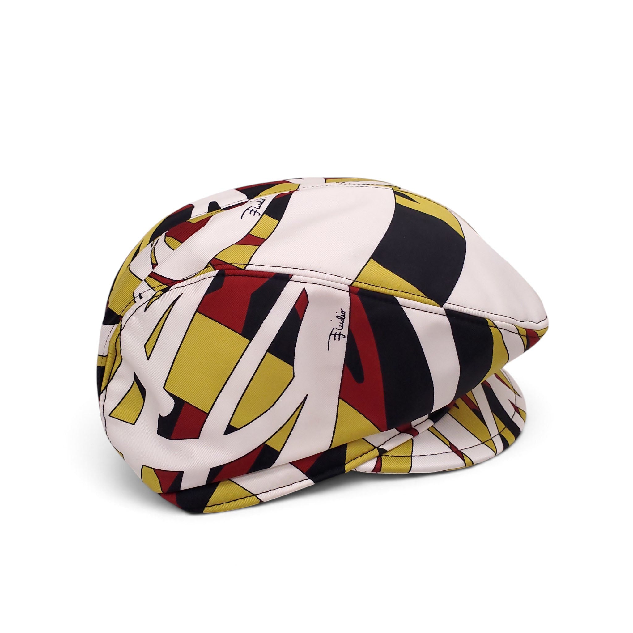 EMILIO PUCCI PATTERNED FLAT CAP NEWSBOY HAT - SIZE 1