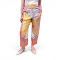 EMILIO PUCCI TERRACOTTA MAP PATTERNED CROPPED SILK TROUSERS - SIZE 46