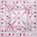 EMILIO PUCCI WHITE AND PINK FLORAL PATTERNED SCARF