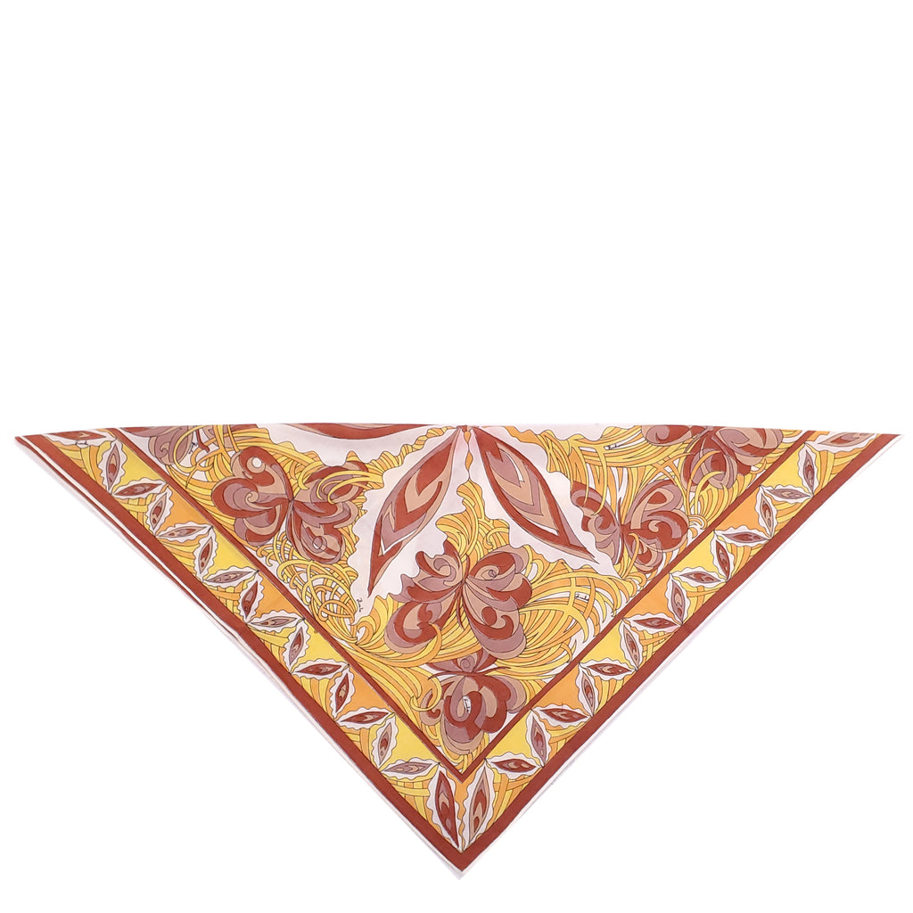 EMILIO PUCCI YELLOW AND ORANGE PATTERNED SCARF